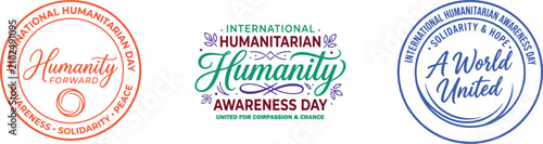 Quadro su tela International humanitarian day logos promoting global solidarity compassion and