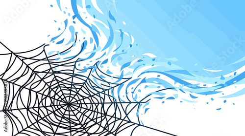 Obraz na płótnie Tangled Spider Web Dissolving into Clear Blue Sky