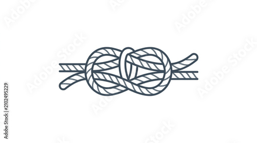 Cuadro en lienzo Illustrated knot design with intertwined rope pattern.