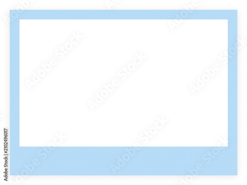 Blank light blue polaroid frame template for photo placeholder