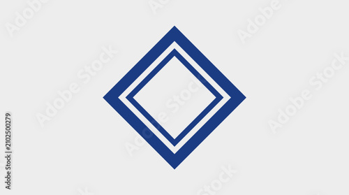 Blue diamond shape frame border icon vector.