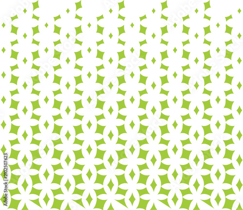 Green Geometric Floral Seamless Pattern Decorative Vector Background Design