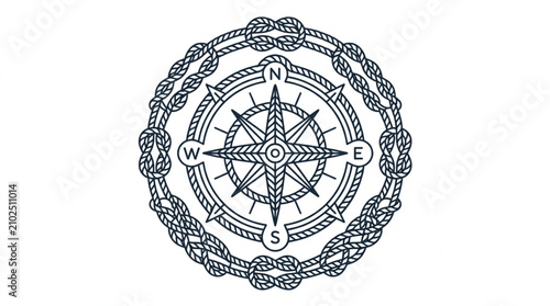 Canvas Print Intricate Celtic Compass Rose Design with Knotwork.