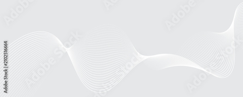 White abstract background with flowing particles. White and gray Digital futuristic technology concept background.