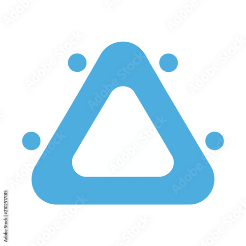 Blue abstract shape with dots