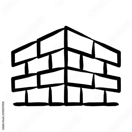 Cuadro en lienzo Bricks Icon - Handdrawn