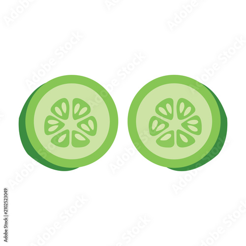 Two fresh cucumber slices