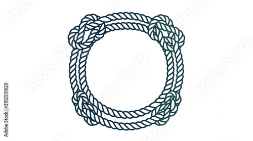 Foto Intricate rope knot circular design illustration.