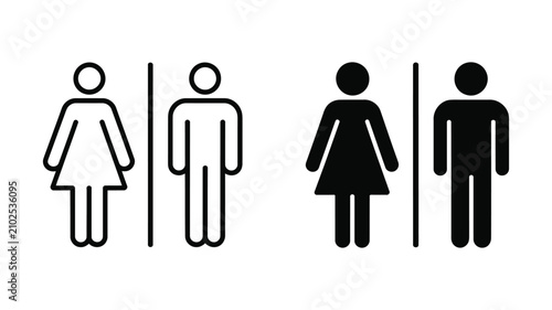 Obraz na plátne Toilet restroom icon set, woman and man gender symbols, male and female bathroom