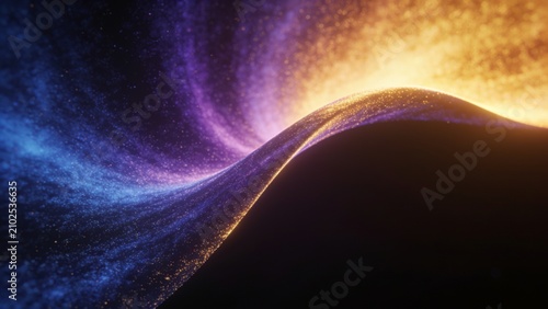 Abstract cosmic solar wave gradient. Vibrant space nebula background with glowing light.