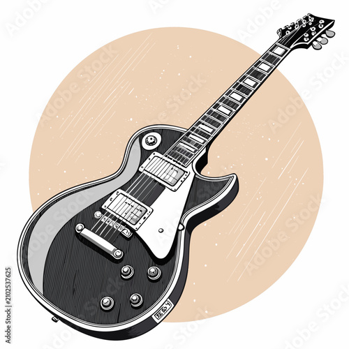 Showcasing Electric Guitar Featuring Rock Crisp Vibrant Professional Photo