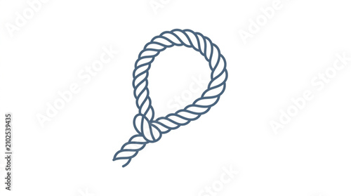 Принти на полотні Twisted rope knot isolated on white background.