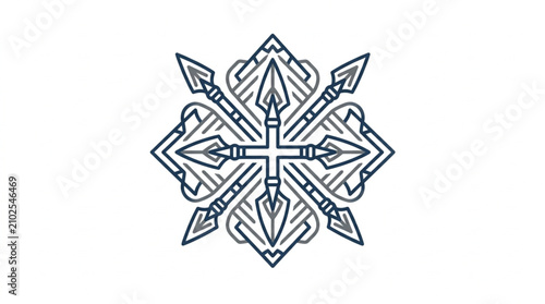 Bild auf Leinwand Intricate Celtic Cross Snowflake Design Pattern.