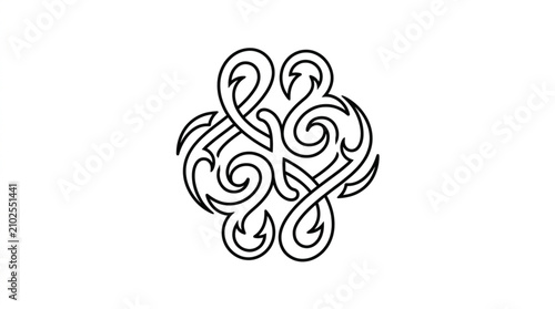 Foto Intricate Celtic Knot Design with Symmetrical Patterns.