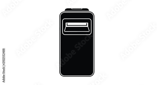 Fotografía Office waste bin with open lid black and white silhouette trashcan container rec