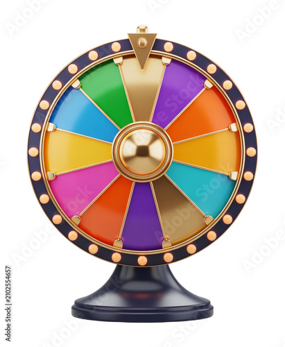 3D Jackpot Prize Spinner with Glossy Segments and Classic Game Show Display Stand