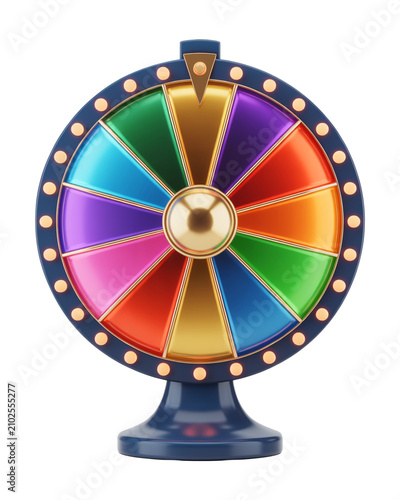 3D Isolated Lucky Spin Game Wheel for Contests Giveaways Raffles and Marketing Campaigns