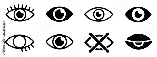 Cuadro en lienzo hidden eye line icon set