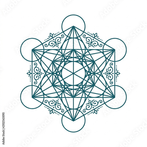 Cuadro en lienzo Intricate Sacred Geometry Flower of Life Design Pattern.