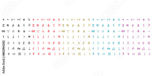 Foto Mathematical Symbols, linear style icon set