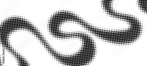 Monochrome gradient halftone wave pattern vector illustration