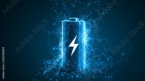 Technology battery high power electric energy, Battery to electric cars and mobile devices with clean electric, Green renewable energy battery storage future, Technology digital abstract background