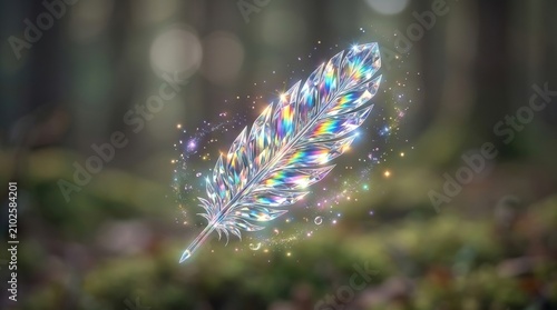 Transparent Magical Crystal Feather