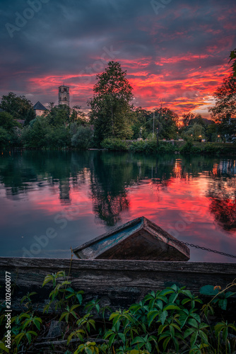 sunset on the river