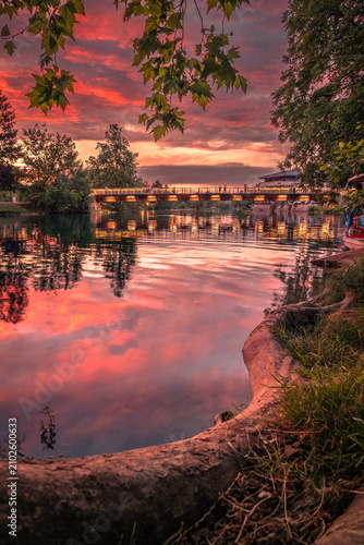sunset in the city