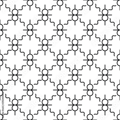 Minimal Geometric Seamless Pattern with Abstract Line and Circle Shapes