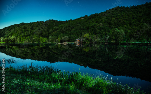 River Una under stars and mountains