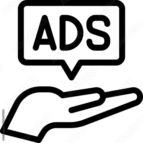 ads advertisement icon vector object illustration
