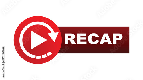 Recap badge with circular replay arrow icon