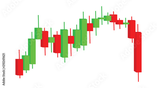 Stock market candlestick chart red green bars