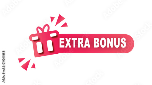 Extra Bonus gift box pink ribbon label