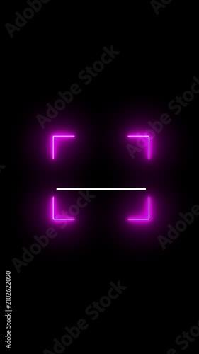 Barcode scanner QR code Neon shine Icon animation isolated on black background, 4k animated.