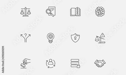 Obraz na plátne We Ai ethic line editable icons set