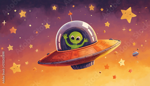Illustration of an alien UFO spacecraft