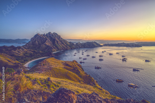 Padar Island, Indonesia, during sunrise 