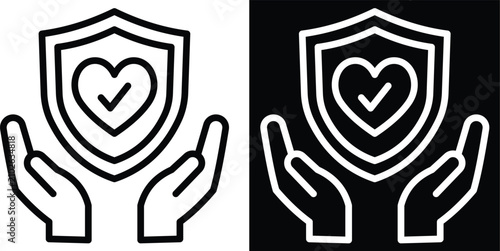 trust Two-tone version in black and white background