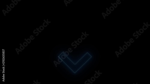 Glowing neon light animated traffic Down directional arrows sign. Down arrow for road direction. Flashing direction indicators  arrow button icon or swipe-up arrow signal animation 4k 	