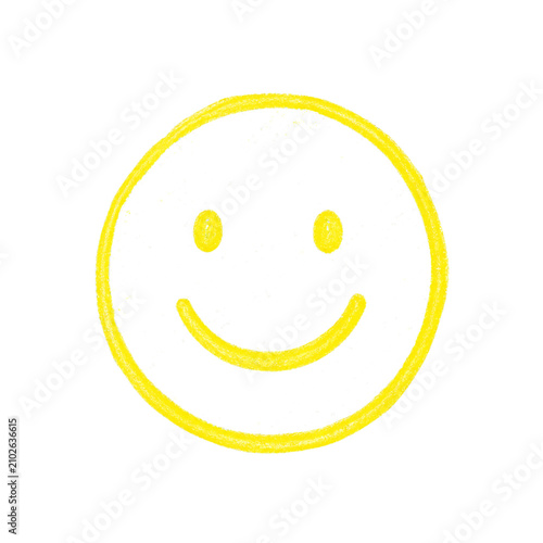 Yellow Hand Drawn Smiley Face on Transparent Background