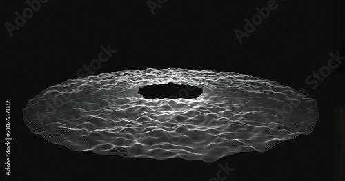 Valokuva Circular analysis or visualization of vibration waveform or penetrating shock wave