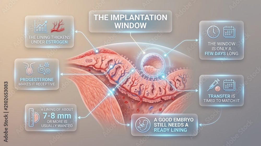 Naklejka premium The implantation window explained infographic