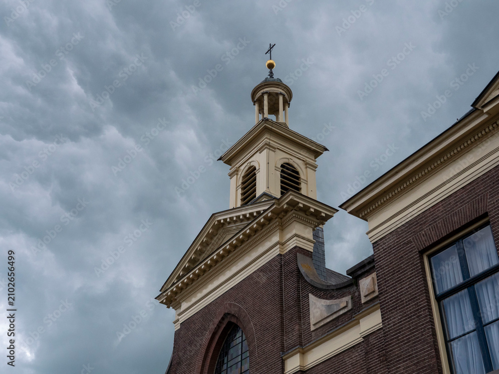 Fototapeta premium Historic Church Tower and Architecture in Zaltbommel