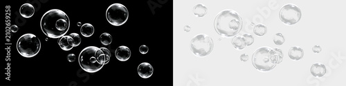 Delicate Floating Bubbles with Holographic Highlights PNG