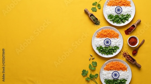 Indian flag tricolor food arrangement for independence day
