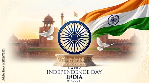 India independence day flag with ashoka chakra emblem