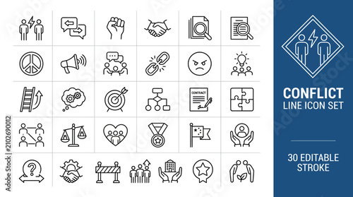 Obraz na płótnie Coffee Line Icons – Editable Stroke Collection