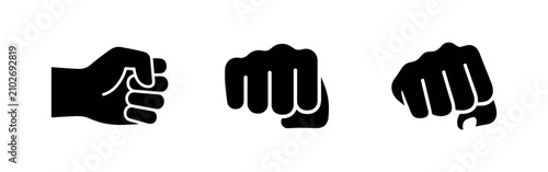 Foto Clenched Fist Icons: Power, Strength, Protest, and Solidarity Symbols